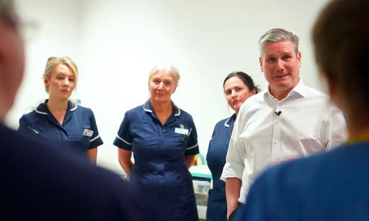Keir Starmer is expected to warn during election campaigning next year that institutions such as the NHS will take years to rebuild. Photograph: Joe Giddens/PA