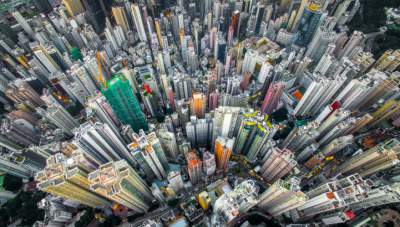 Бетонные «джунгли» Гонконга с высоты птичьего полета. Фото