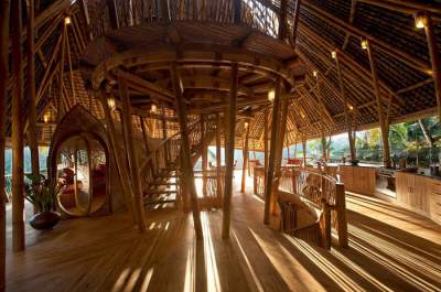 Удивительные бамбуковые домики на Бали. Фото