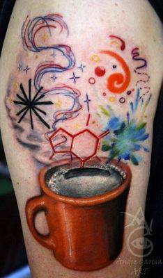 Кофейные татуировки для истинных кофеманов. Фото