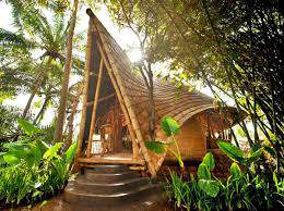 Удивительные бамбуковые домики на Бали. Фото