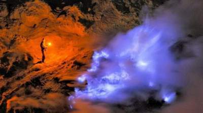 Путешествие в ад: невероятная голубая лава вулкана Кавах Иджен. Фото