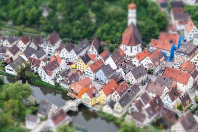 Игрушечные домики Баварии с высоты птичьего полета. Фото