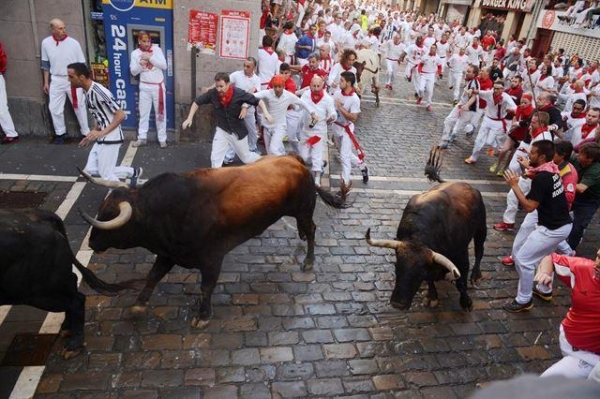 Бег с быками в Испании: первые пострадавшие