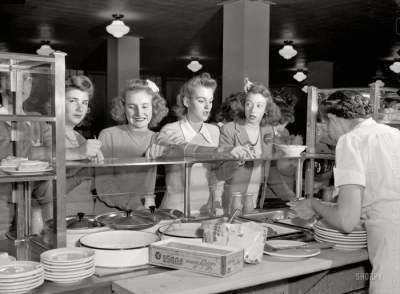 Американские кафетерии времен Второй Мировой. Фото