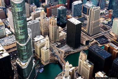 Чикаго с высоты птичьего полета. Фото
