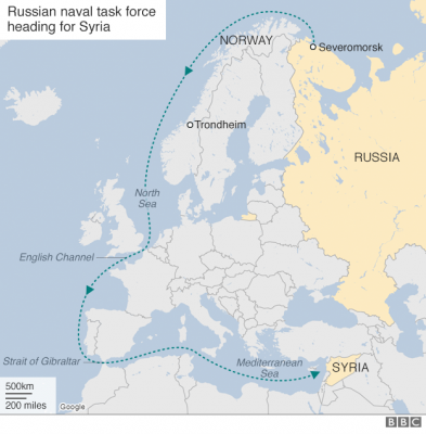 В Норвегии видели российские корабли, спешащие в Сирию